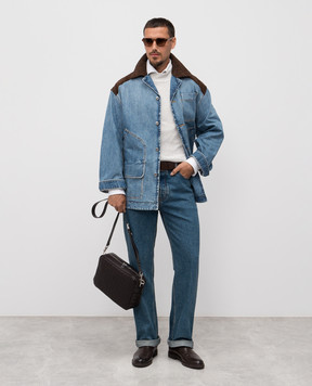 Valentino Blue jeans with logo patch 7V3DE04QB0W