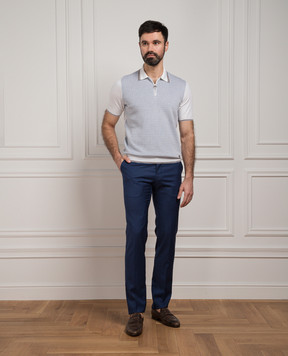 Marco Pescarolo Blue pants made of wool SLIM804914