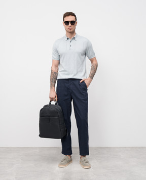 Enrico Mandelli Blue linen pants GYM02B5654