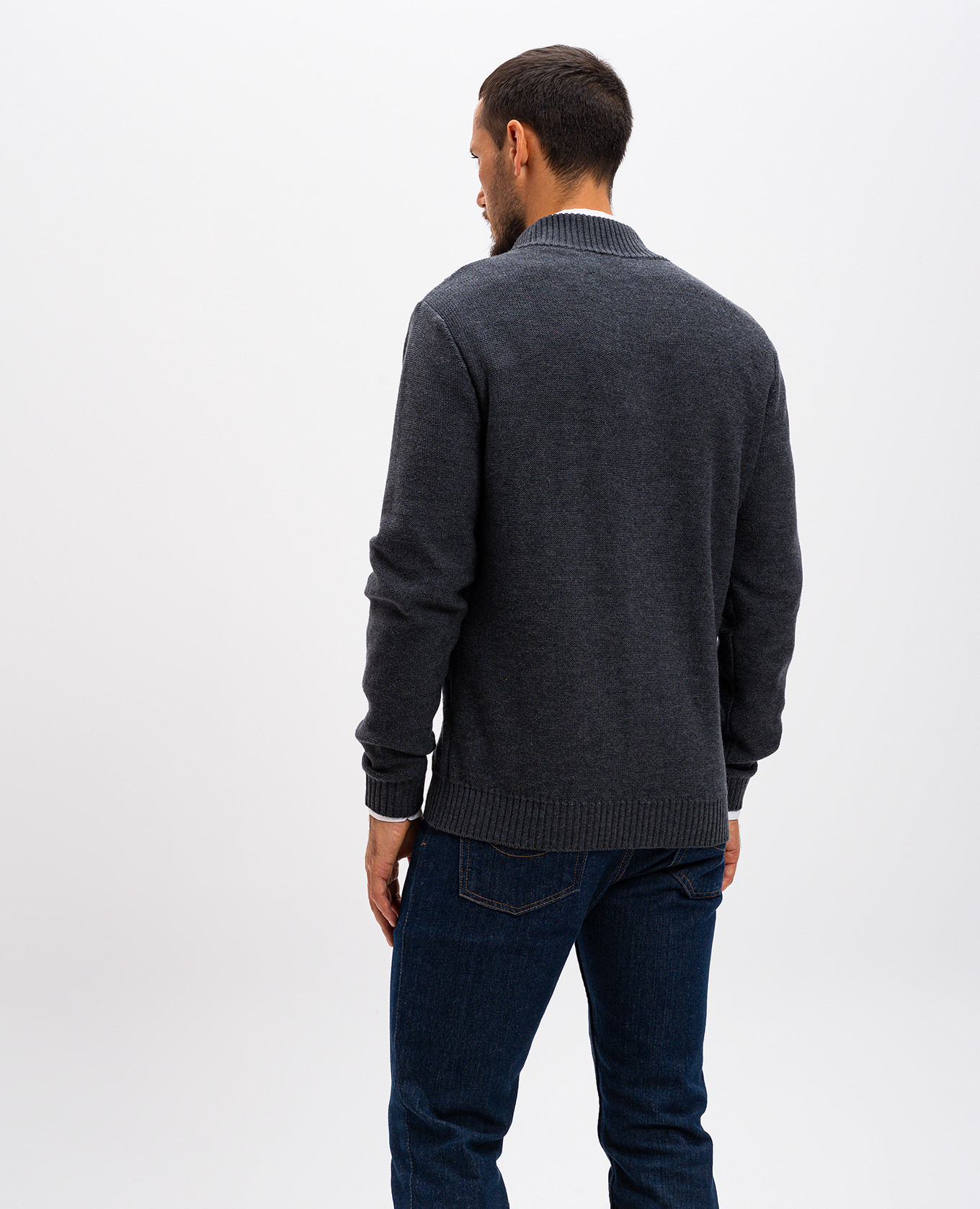 

Gray merino wool patterned cardigan Cashmere&Whiskey, Grey