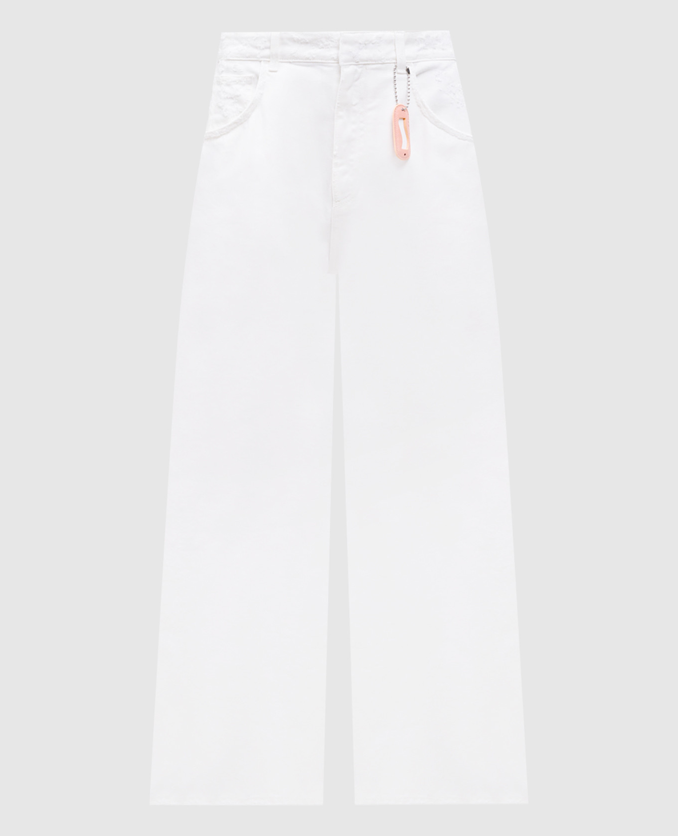 White flared jeans with holes SSHEENA