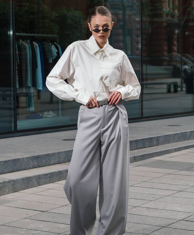 Maison Margiela MM6 - Gray pants with a snap S52KA0481S47848