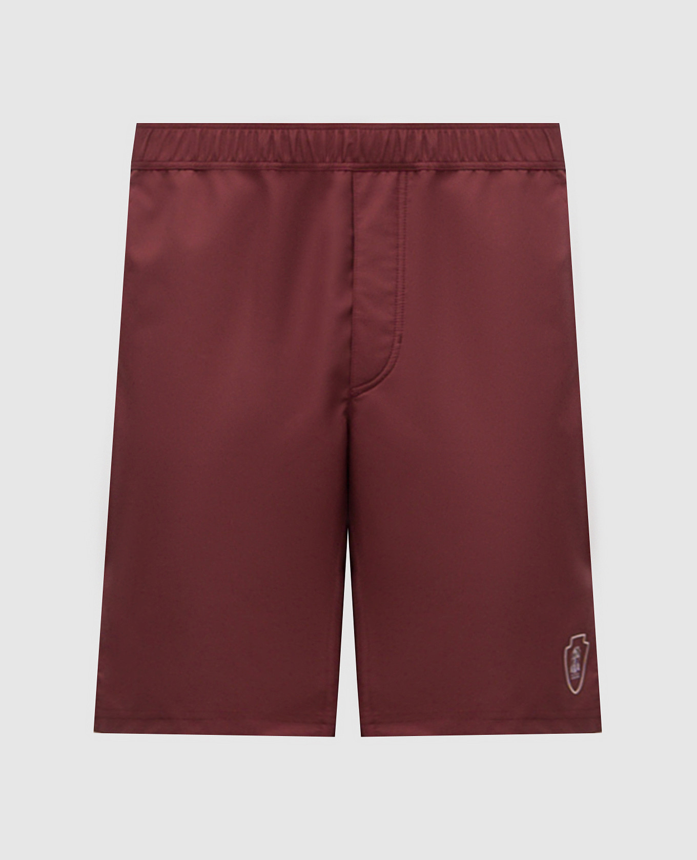 

Burgundy shorts with logo emblem Brunello Cucinelli