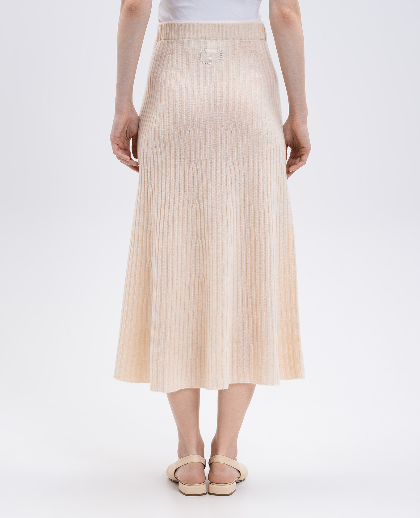 

Beige wool and cashmere midi skirt Twinset