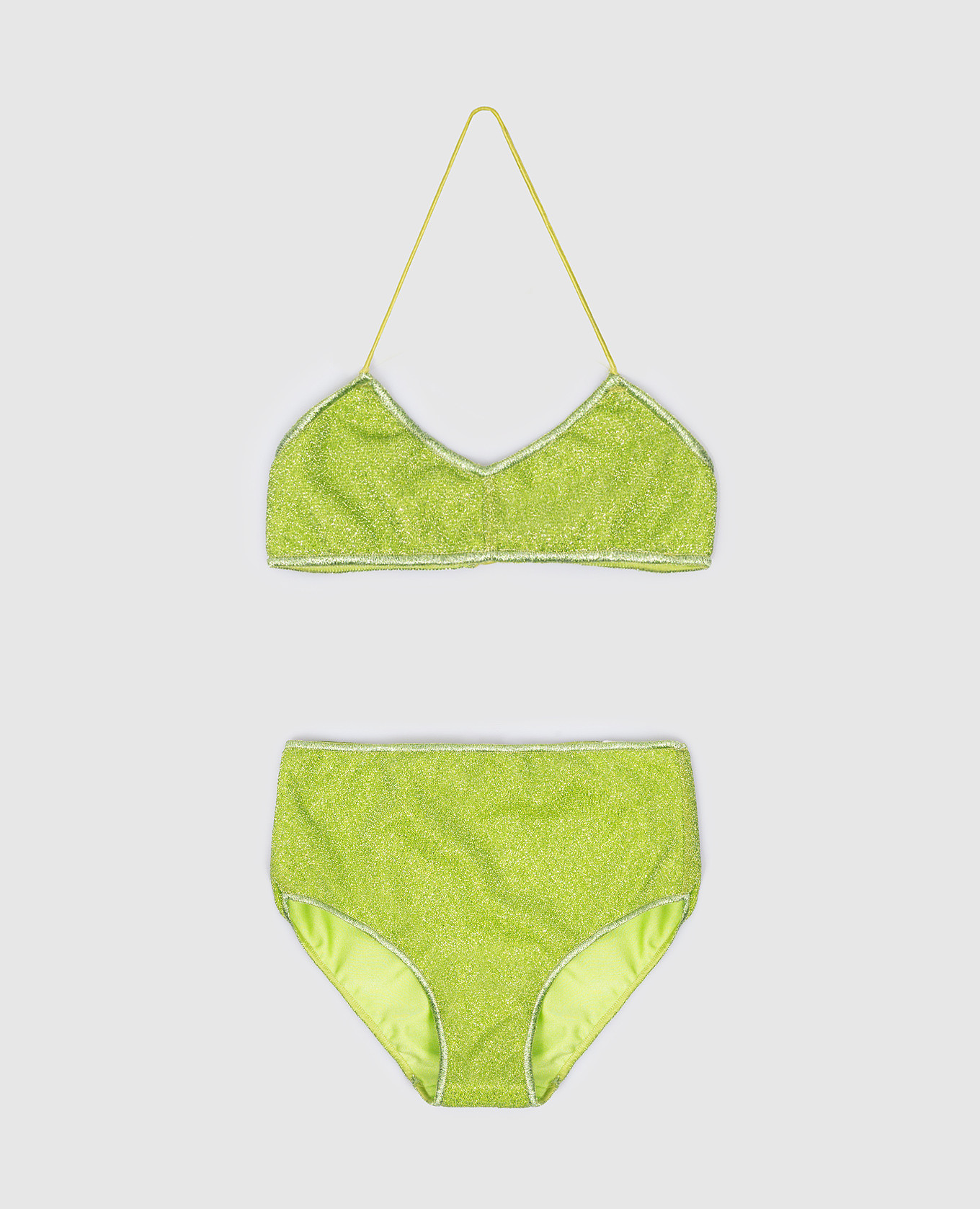 Children's green swimsuit osemini lumiere bra high waisted with lurex oseree