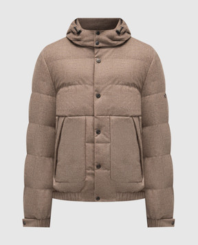 Stefano Ricci Brown wool and cashmere down jacket M6J5400070MA0020