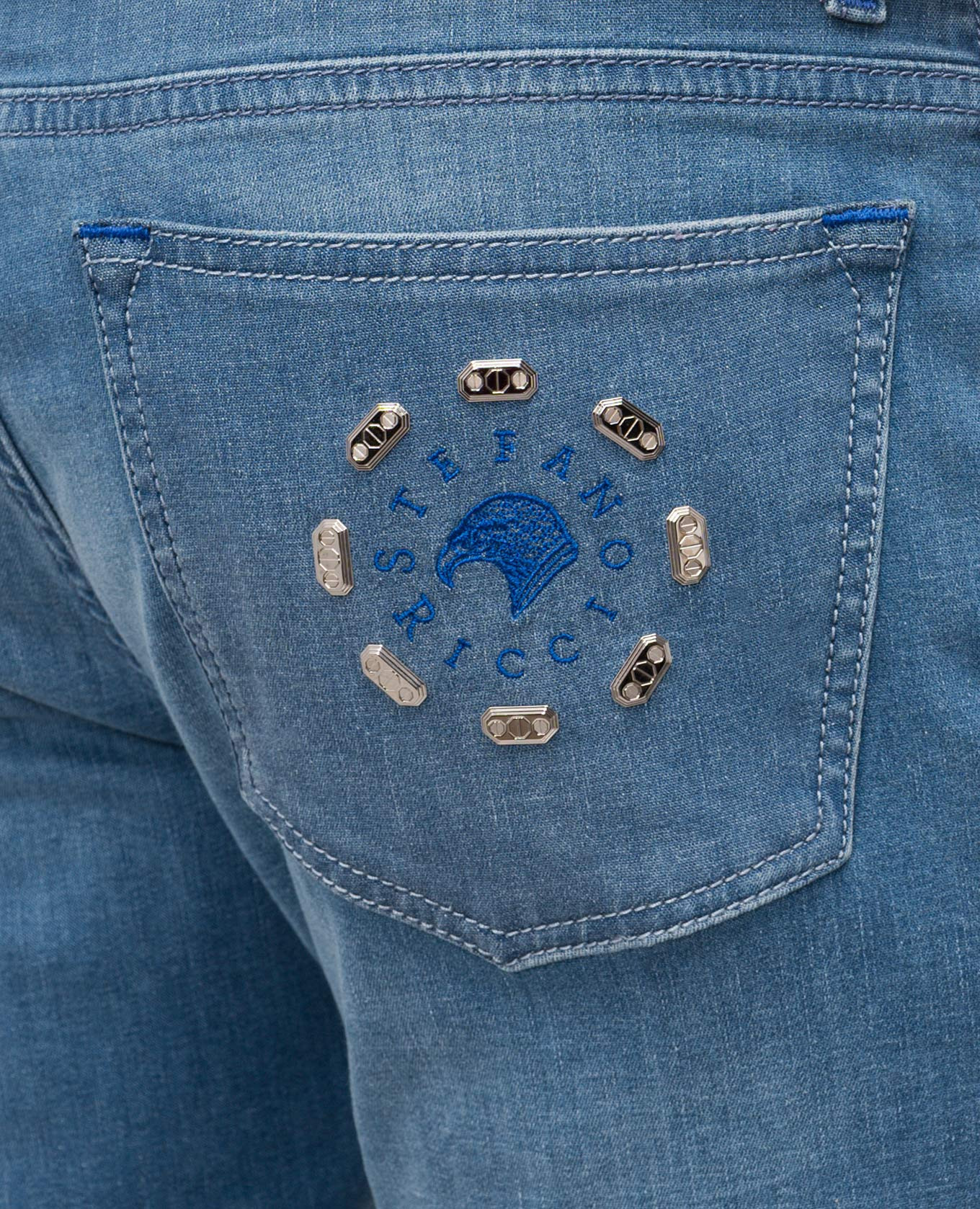 

Blue jeans with a worn effect Stefano Ricci, Light blue