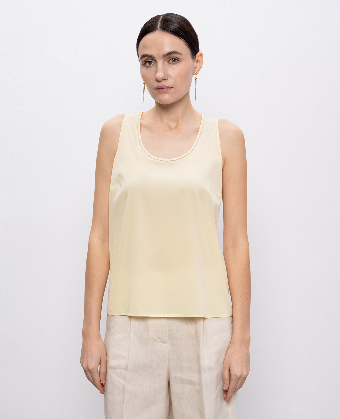 

Yellow silk top Peserico