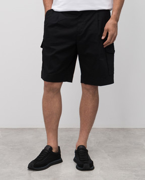 Dolce&Gabbana Black cargo shorts with logo GP0Y2ZFUFNV