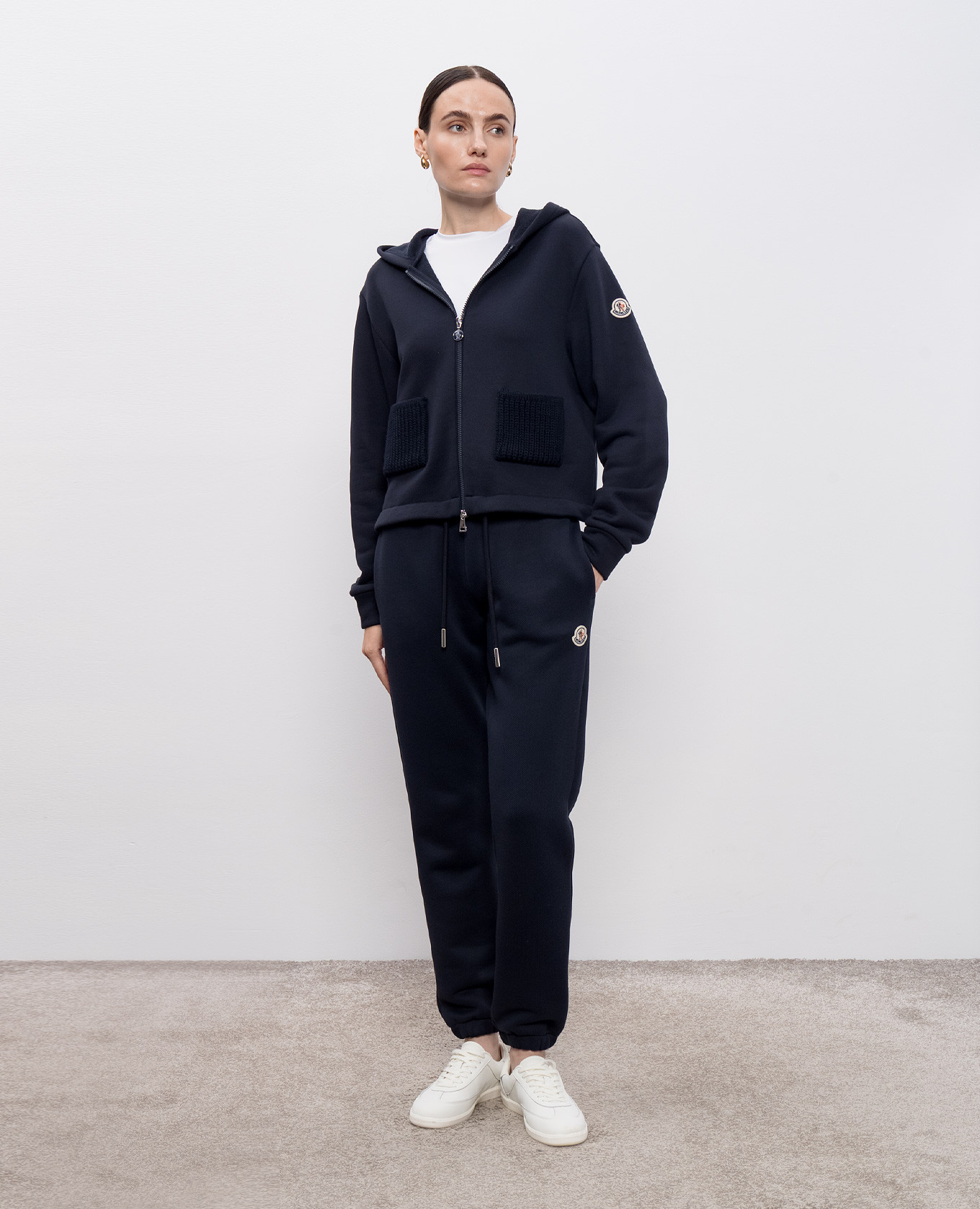 

Blue sports jacket with logo patch Moncler