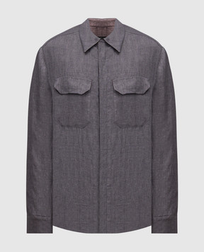 Stefano Ricci Blue linen shirt M1RSDSCAM3L0005Q