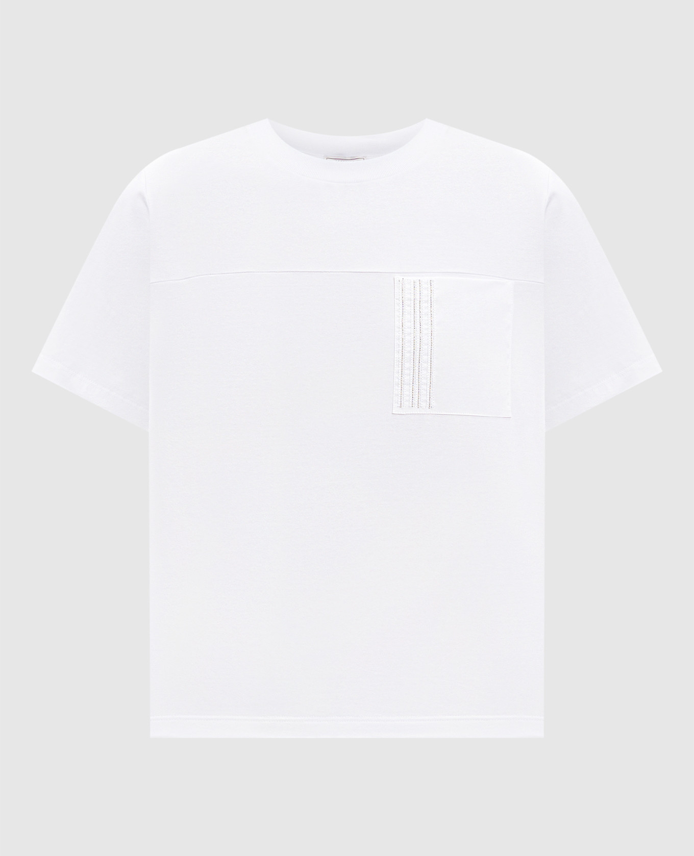 White T-shirt with a monil chain Peserico