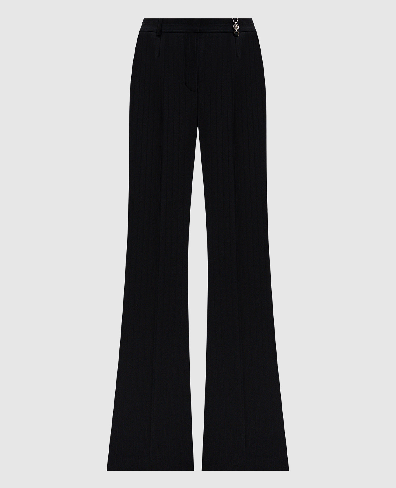 

DV black striped wool flared pants Versace