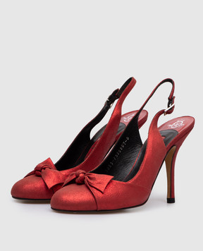 Gina Red leather sandals n3865