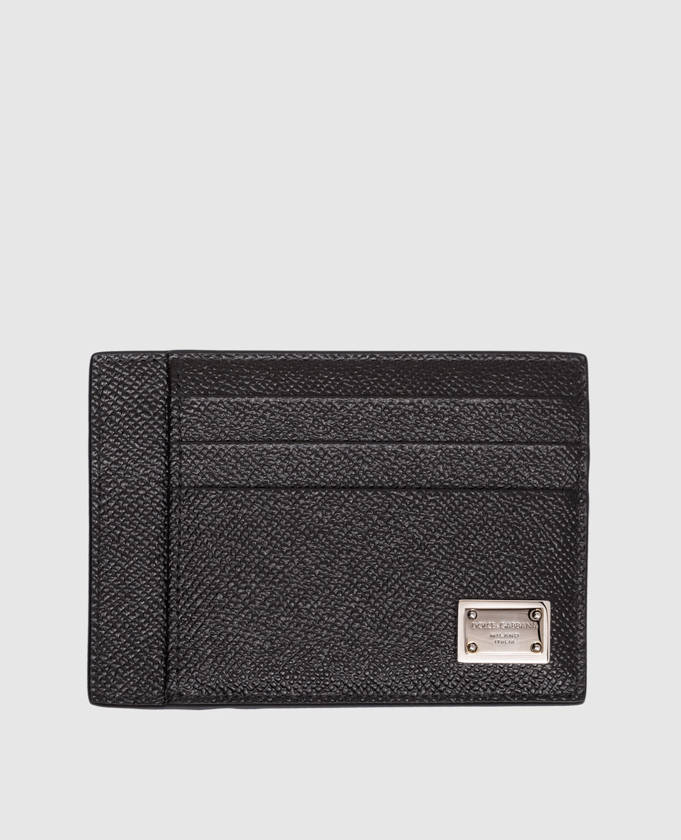 

Black leather cardholder with metal logo Dolce&Gabbana, Черный