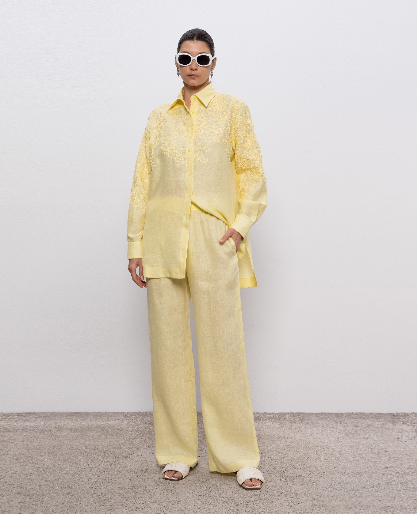 

Yellow linen pants Ermanno Scervino
