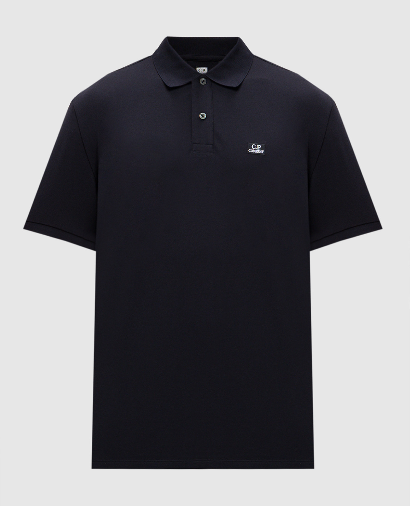 Blue polo shirt with logo patch C.P. Company