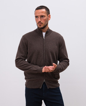 Cashmere&Whiskey Brown cashmere cardigan MU8671312341R