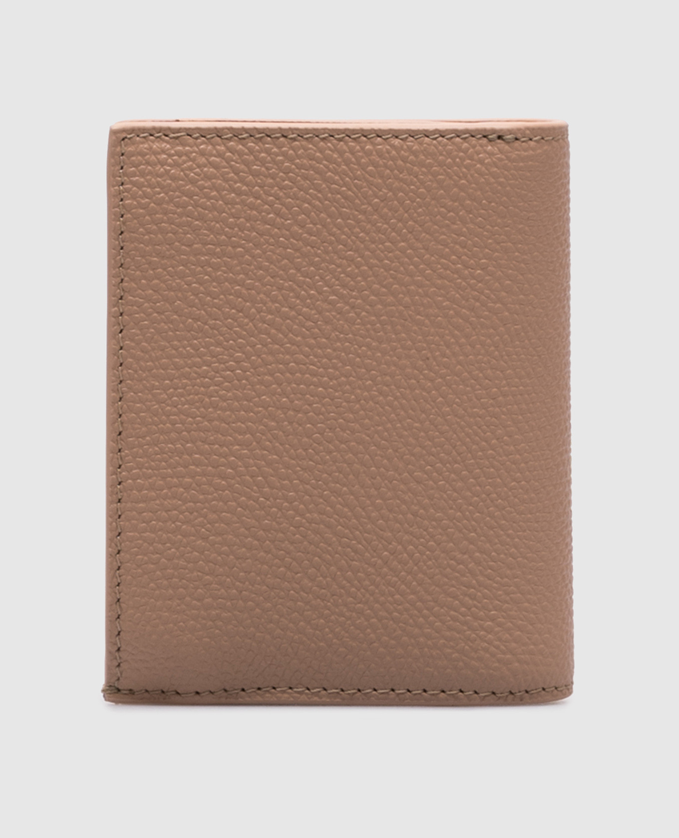 Beige leather wallet with logo Valentino 2