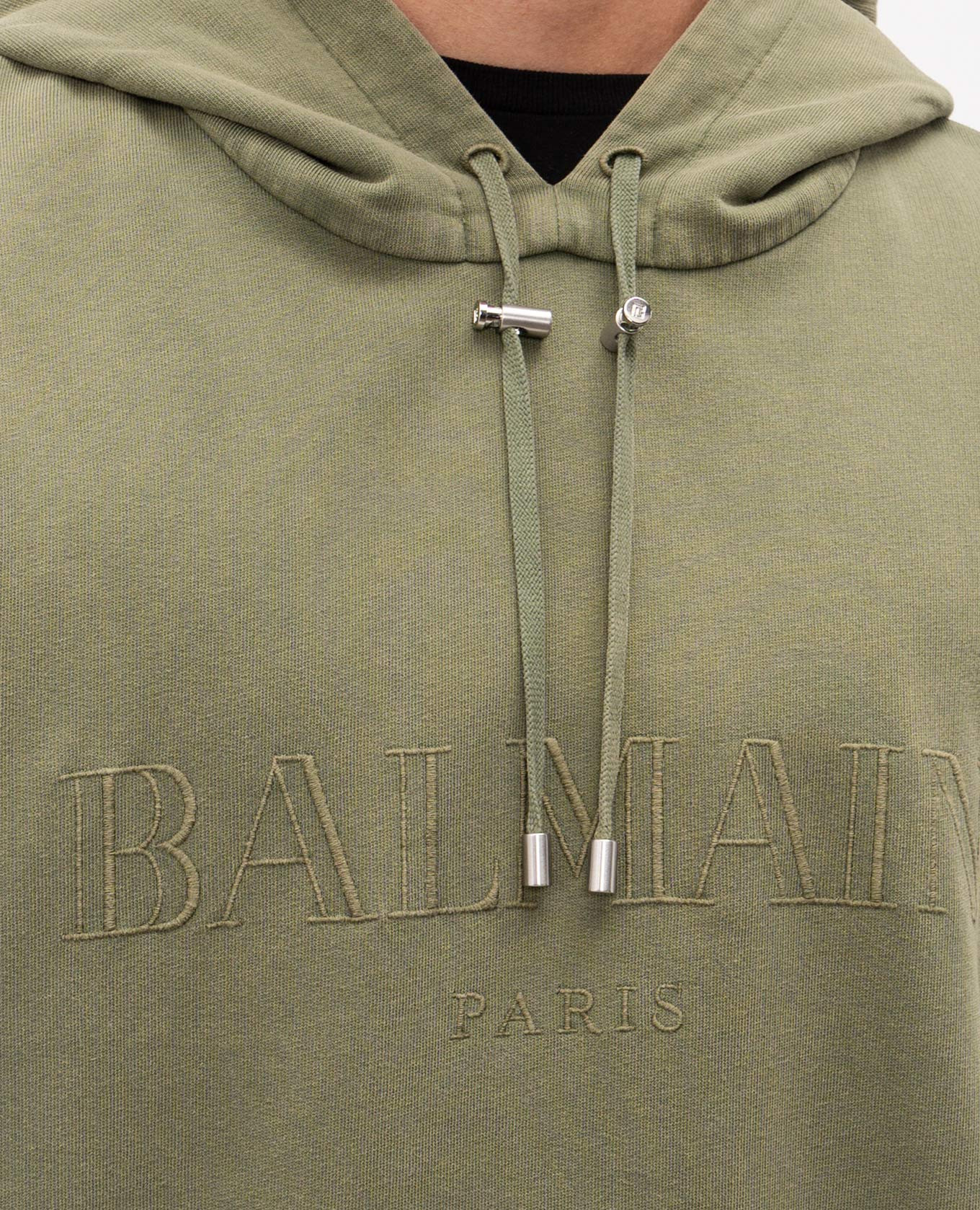 

Khaki hoodies with logo embroidery Balmain