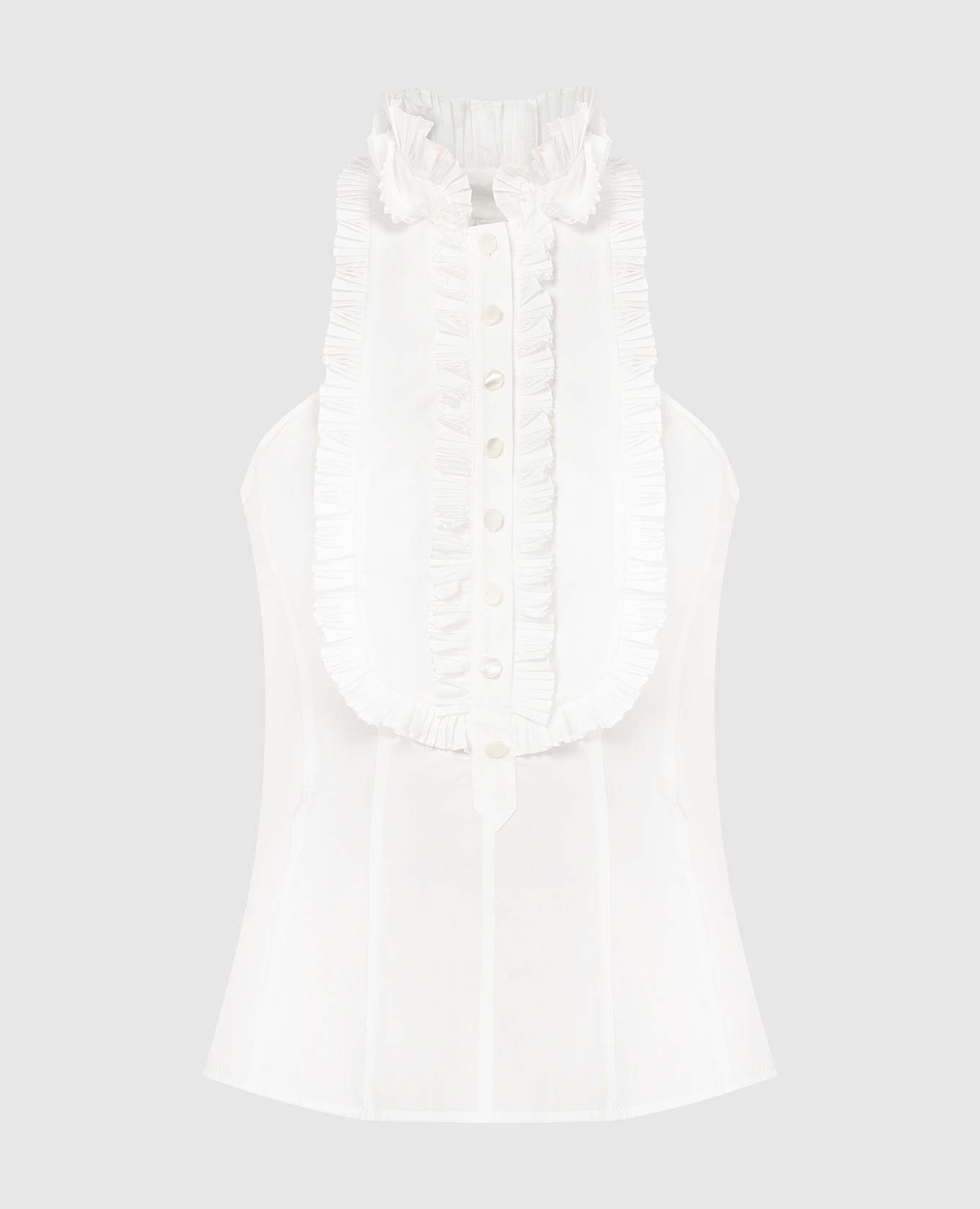 

White top with ruffles Philosophy di Lorenzo Serafini, Белый