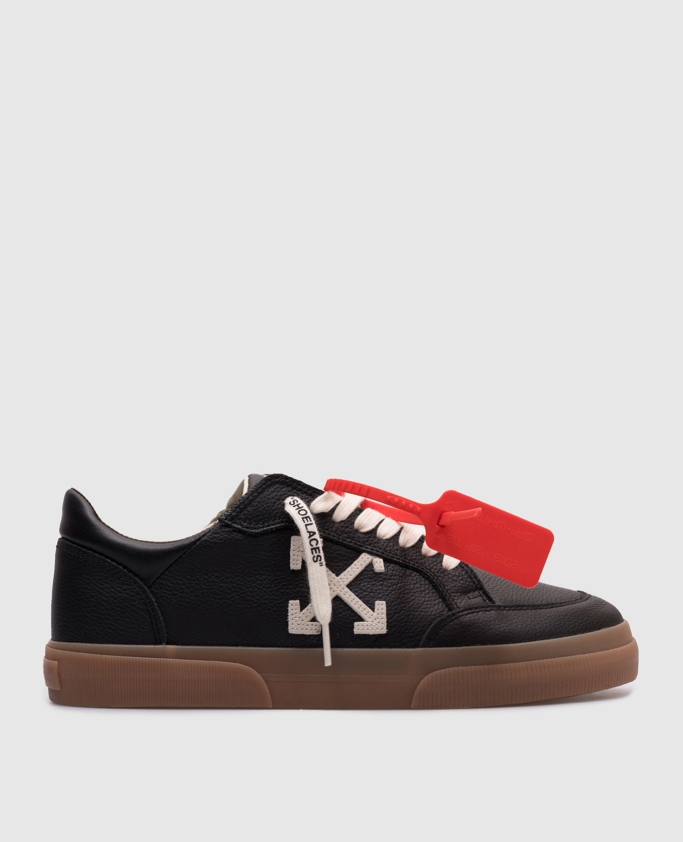 

Black leather sneakers NEW VULCANIZED with logo Off-White