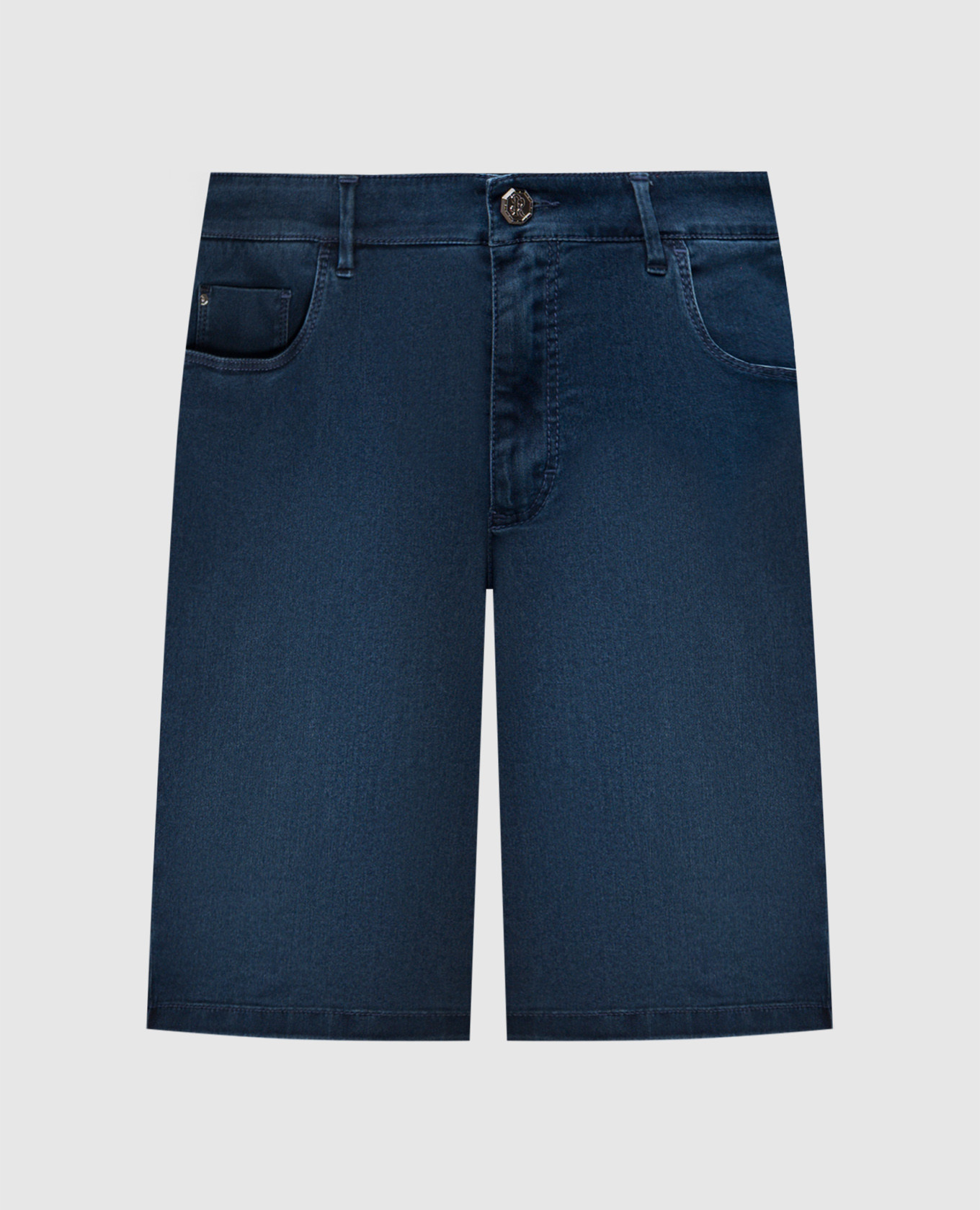 

Blue denim shorts with logo Stefano Ricci