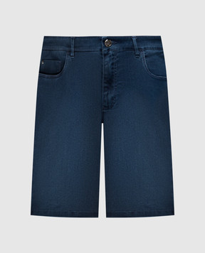 Stefano Ricci Blue denim shorts with logo M8T5102040TSPIR