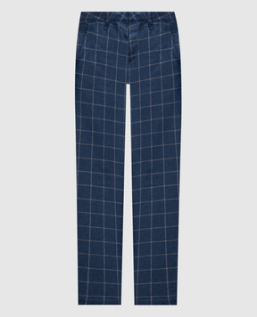 Altatensione Blue checked wool pants CALCETTO2497M