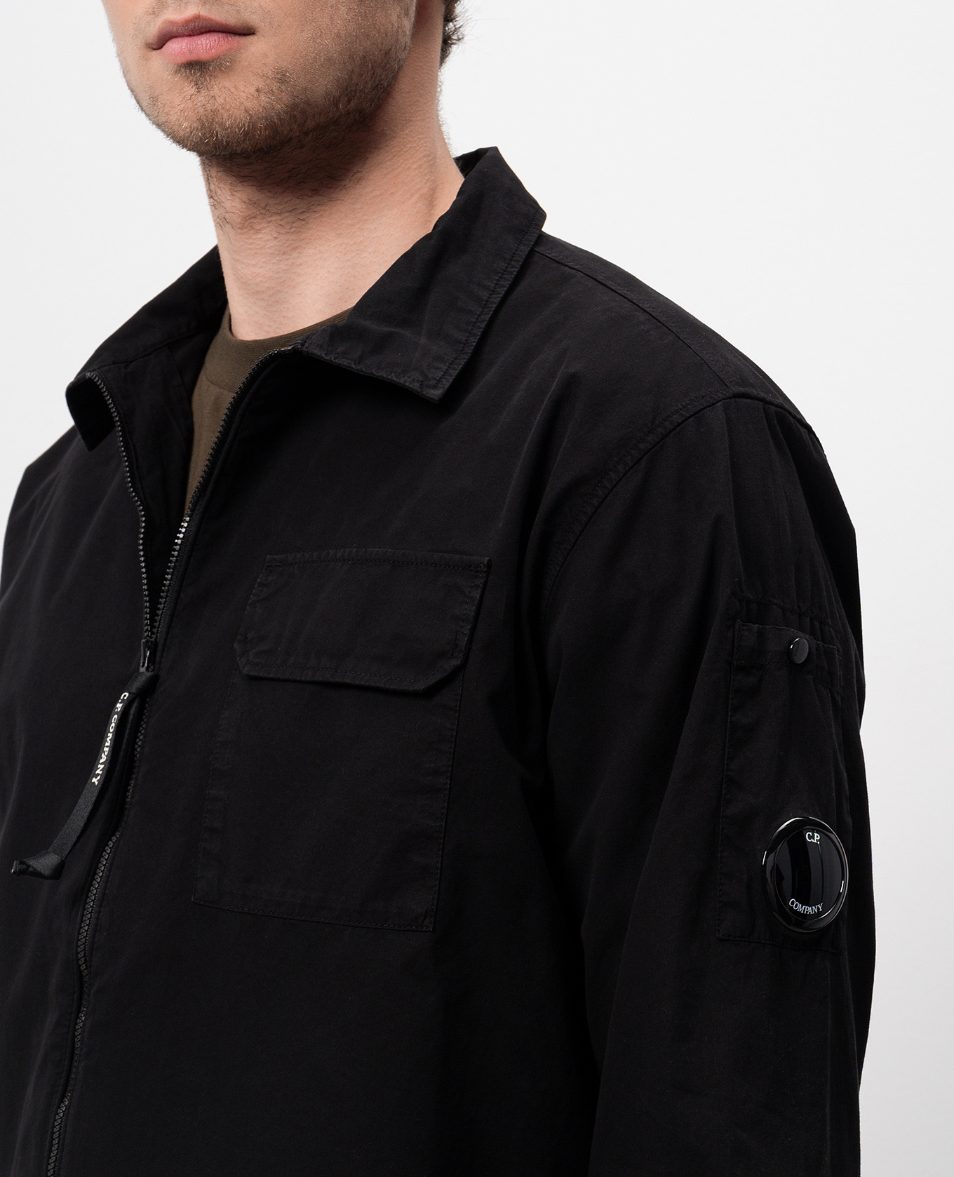 

Black jacket with logo patch C.P. Company