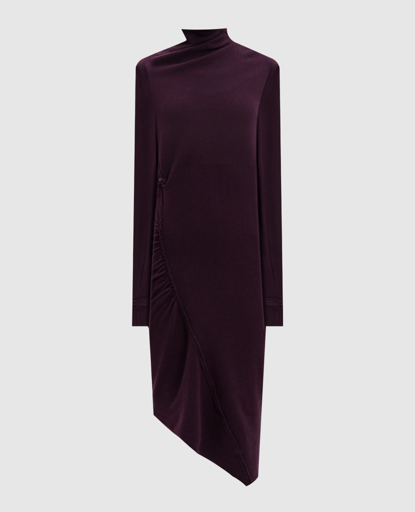 

Purple midi dress with drape Marc Le Bihan, Violet