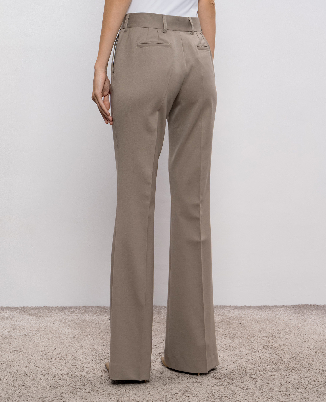 

Khaki wool flared pants Jacob Lee