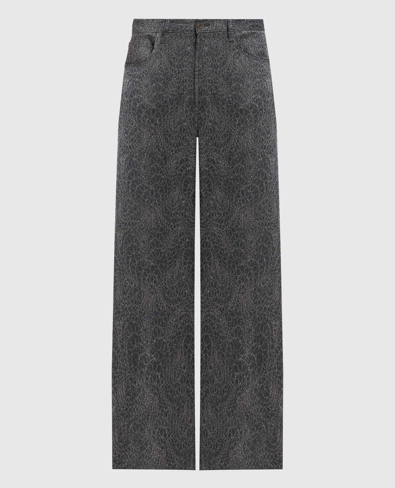 Francine gray patterned linen pants Dondup