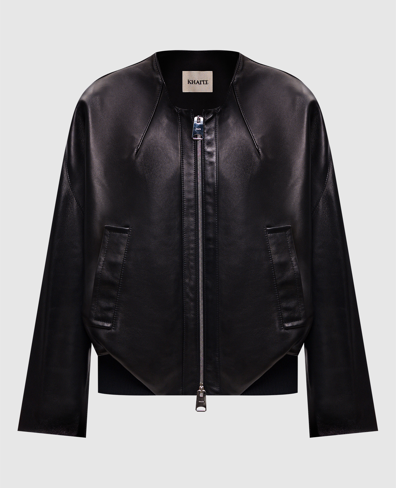 

Hewit black leather bomber jacket Khaite
