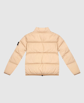 Stone Island Children's beige down jacket with logo patch K2S164100008S00284