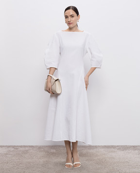 Jil Sander White linen midi dress J04CT0115J60001