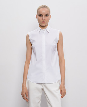 Brunello Cucinelli White blouse with monil chain MP091MA616