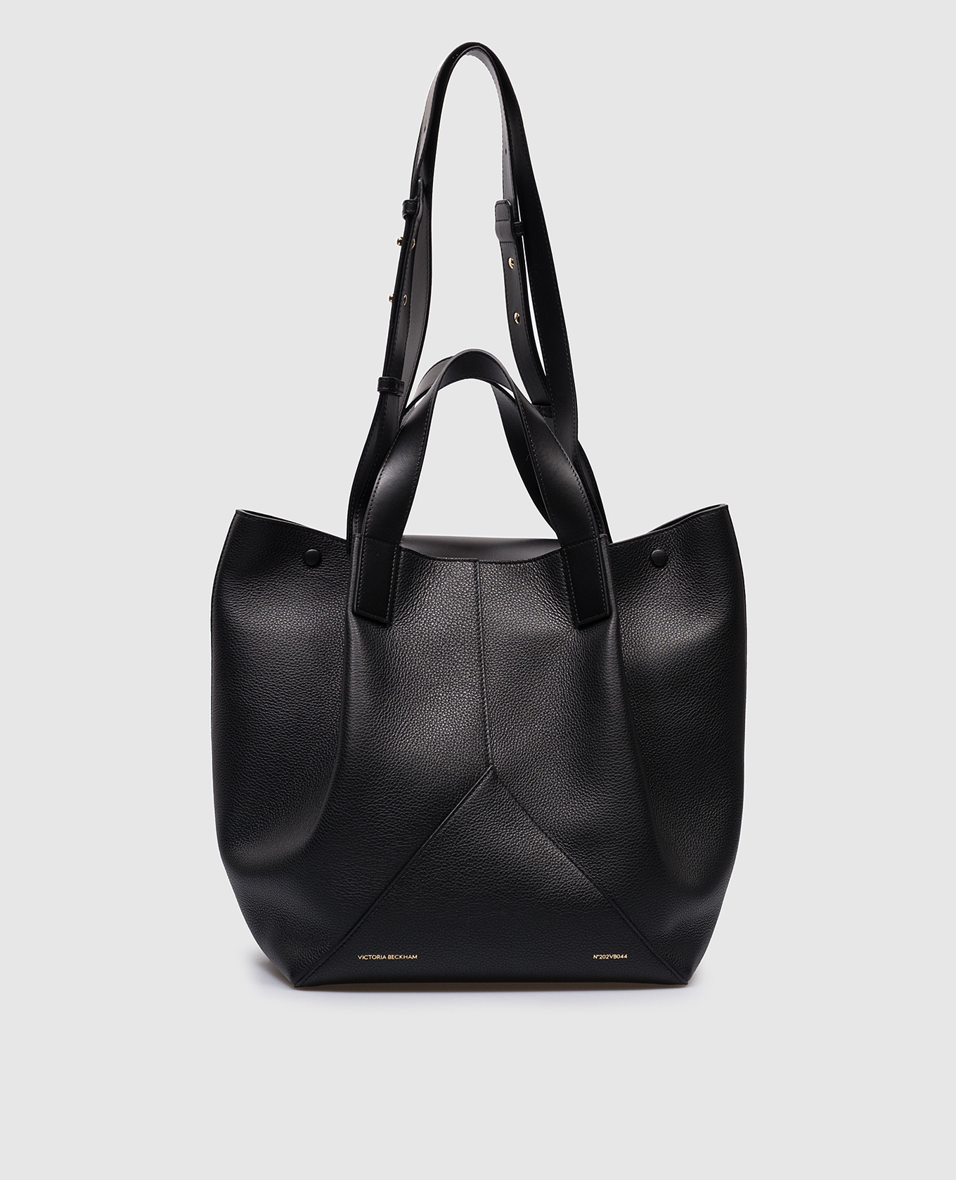 Victoria Beckham - Black leather tote bag with logo print