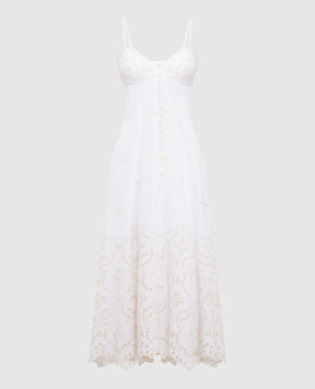Charo Ruiz Mutti white linen dress with embroidery 244620