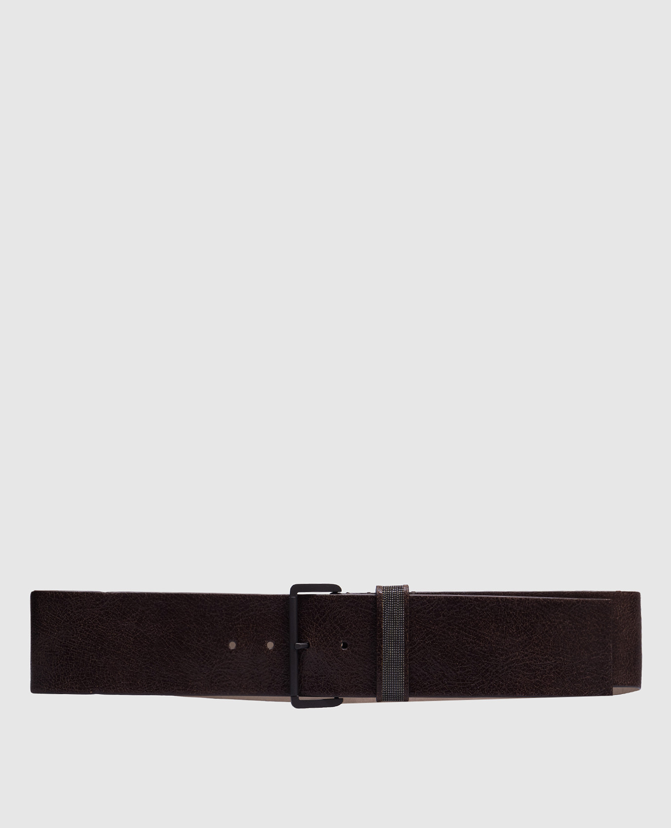 

Brown leather belt with monil chain Brunello Cucinelli
