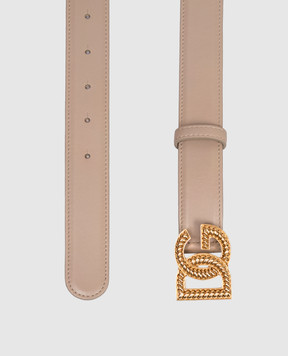 Dolce&Gabbana Beige leather belt Plonge BE1663A9S25