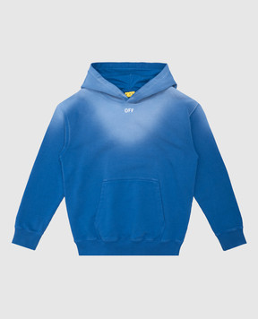 Off-White Baby blue hoodie with a frayed effect OBBB001S25FLE005