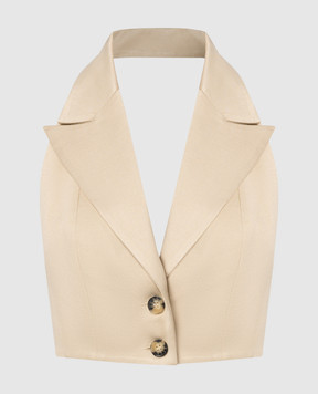 Materiel Beige vest with linen MSS24N2037BLBS