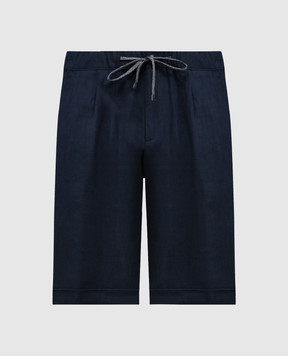 Cashmere&Whiskey Blue linen shorts 0255500195