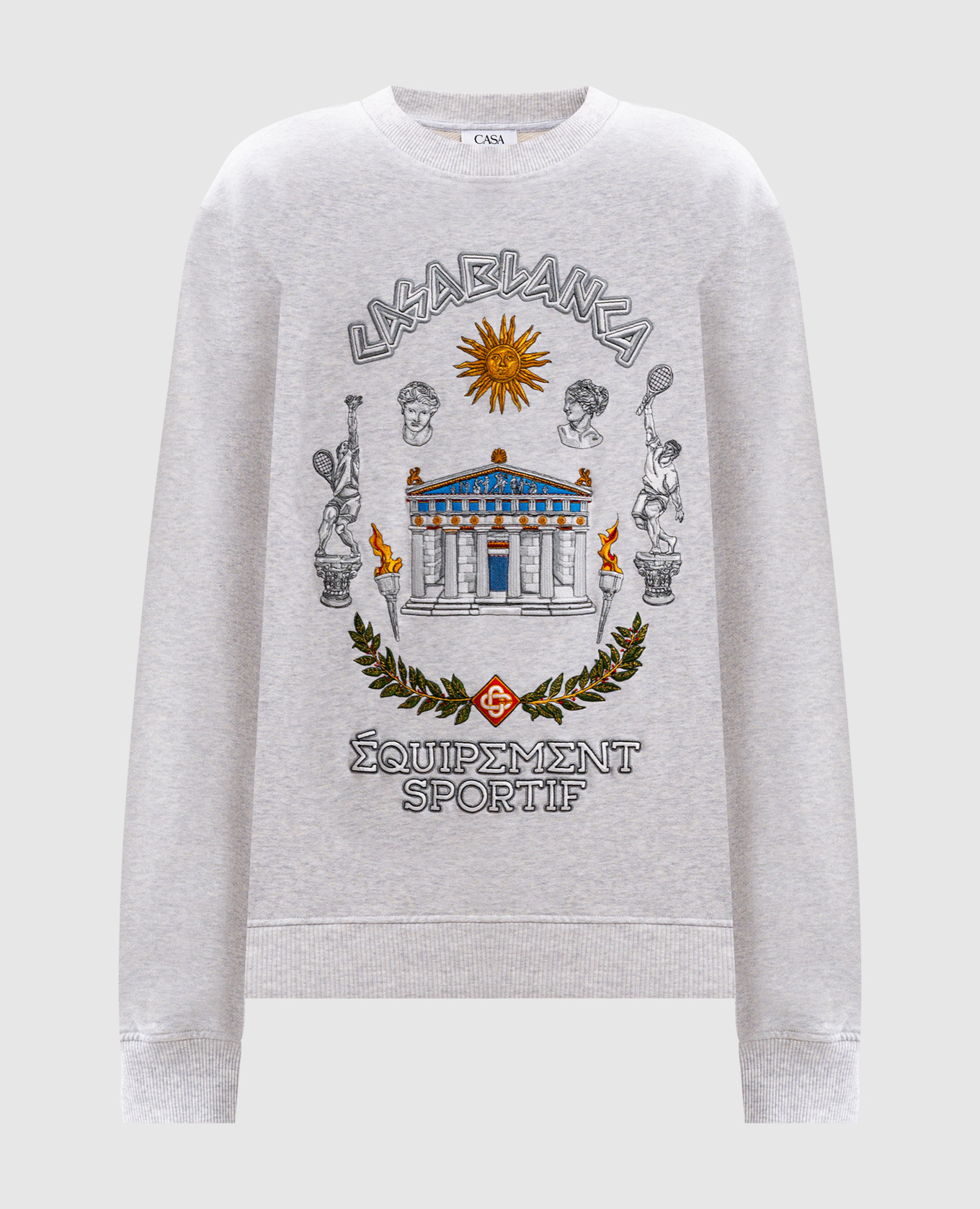 Grey melange sweatshirt with branded embroidery Casablanca