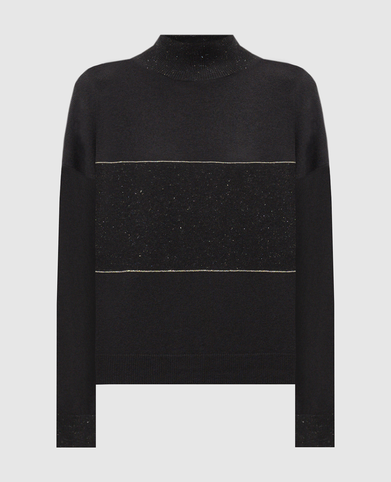 

Gray wool, silk and cashmere jumper with monil chain Peserico, Grey