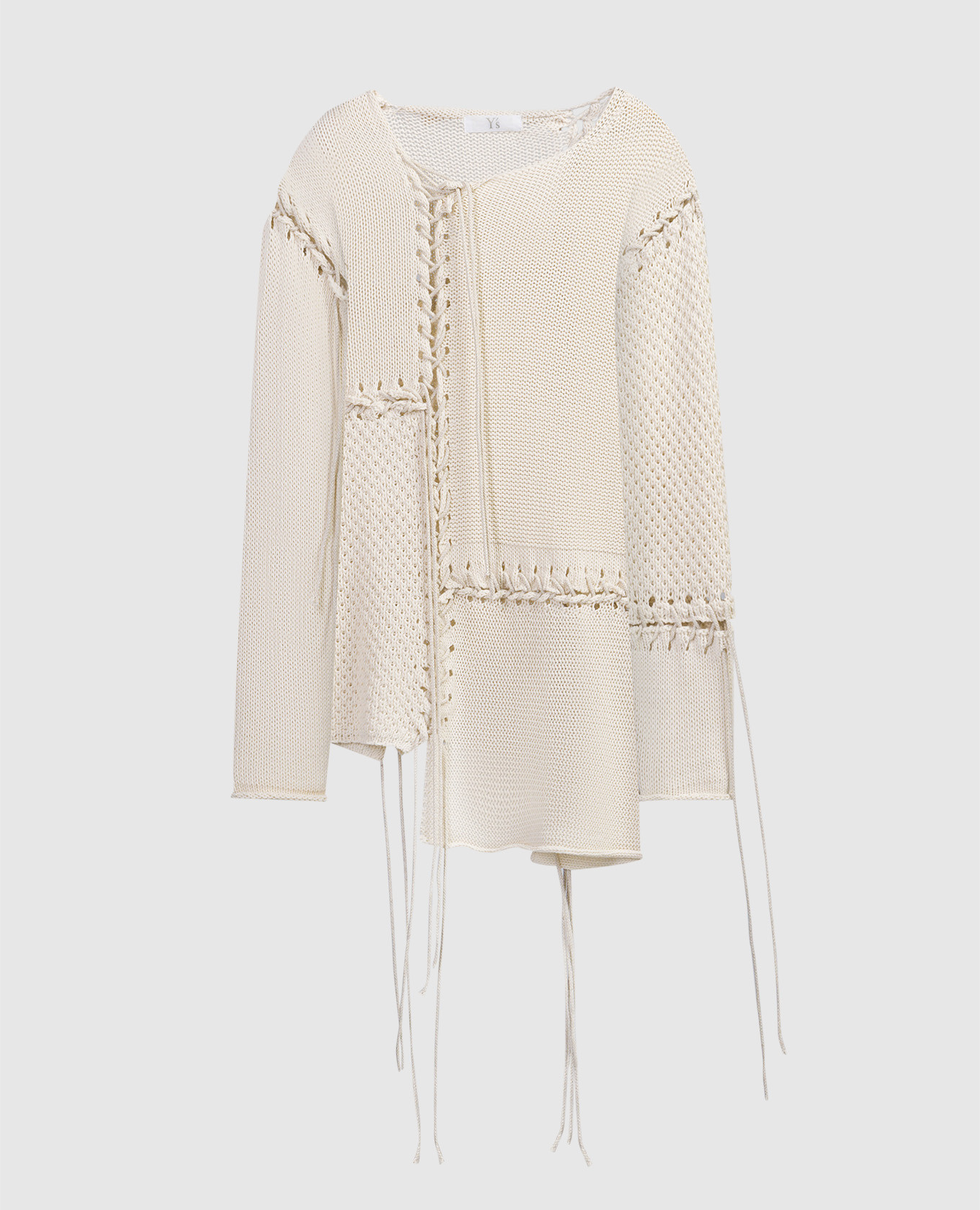 

Beige elongated jumper of asymmetric cut with lacing Y`S Yamamoto