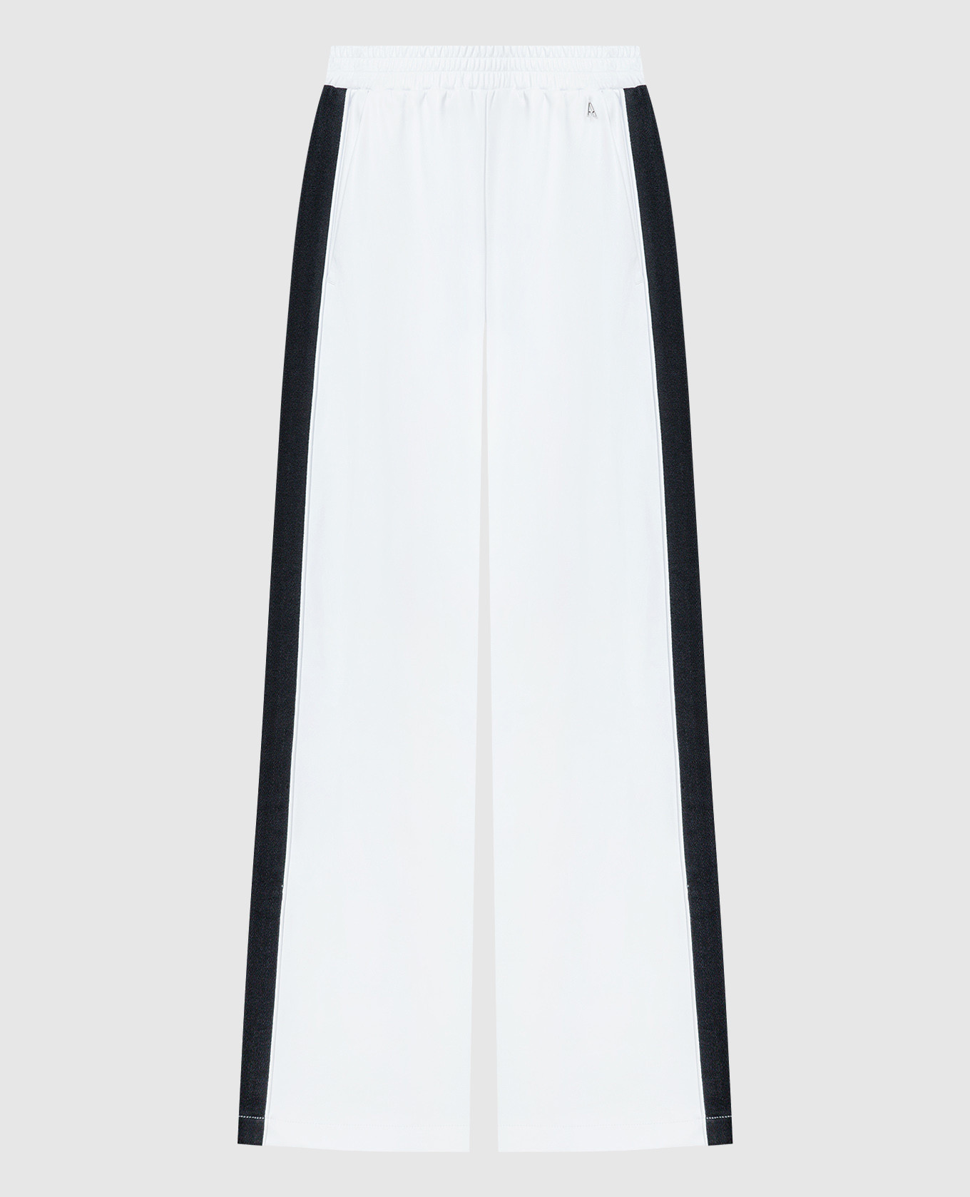 White pants with metallic logo Twinset