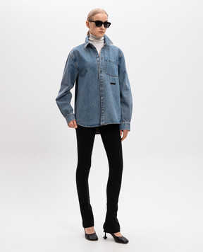Helmut Lang Blue denim shirt with logo O06DM501