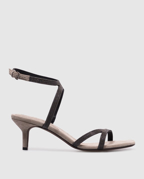 Brunello Cucinelli Beige sandals with a monil chain MZSFC2971
